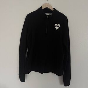PINK Victoria's Secret • Black Quarter Zip-Up Sweater